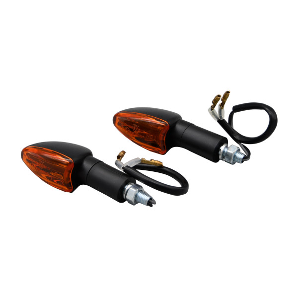 Bike It Bike it long stem mini spear indicators with black body and amber lens